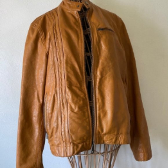 Vintage leather jacket tan golden leather jacket